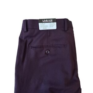 Lineage Men's Trousers 35W Unhemmed 42R NWT Dark Burgundy Dress Pants Flat Front